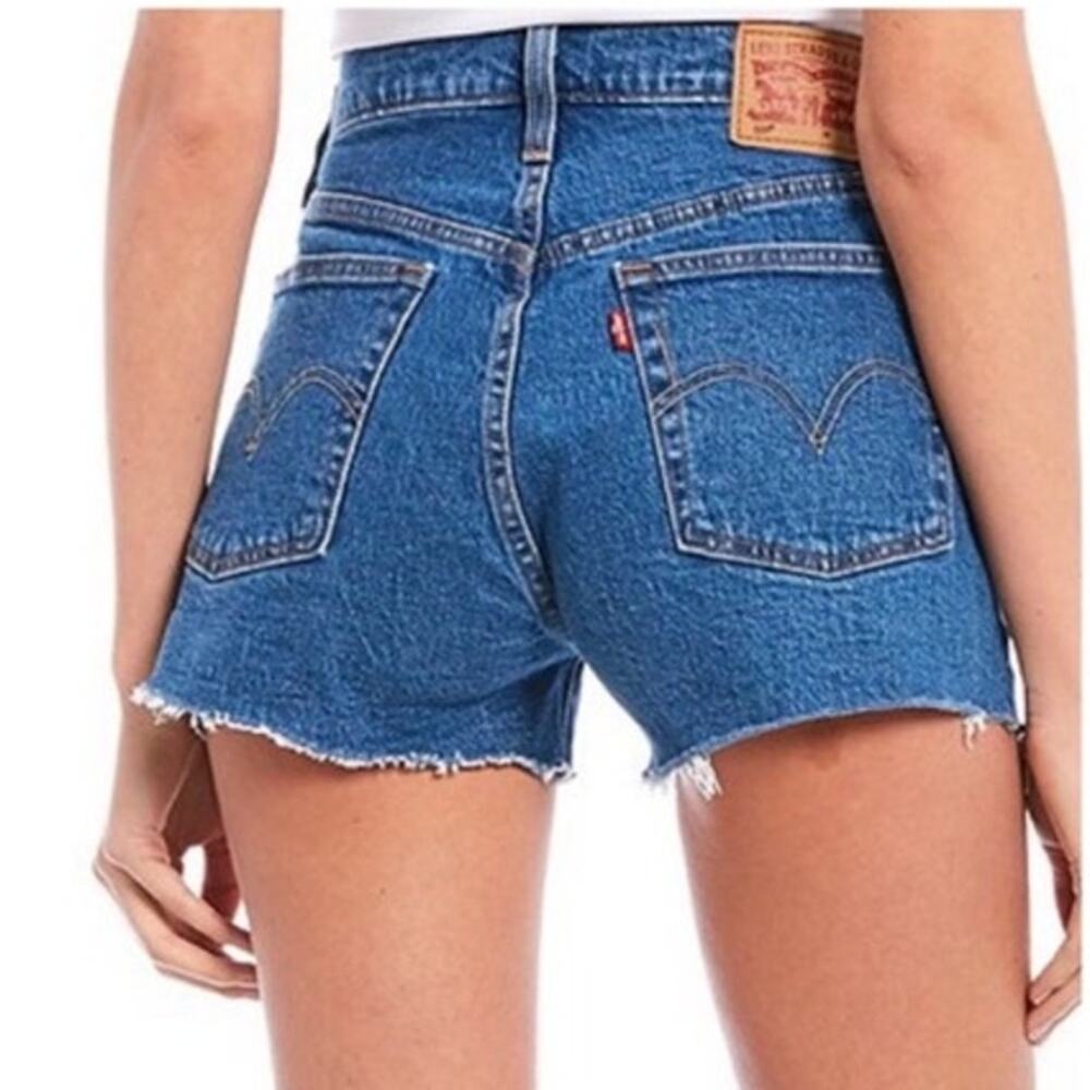 NEW Levis Shorts 501 Originals High Waisted Frayed Cutoff Denim Jean Women's 30